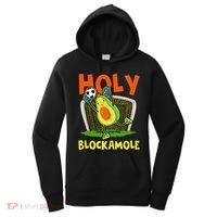Holy Blockamole Soccer Blocker Funny Avocado Goalie Women's Hoodie thumb 0
