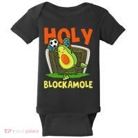 Holy Blockamole Soccer Blocker Funny Avocado Goalie Baby Bodysuit thumb 0