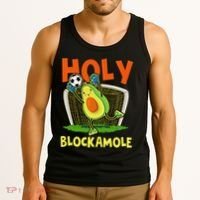 Holy Blockamole Soccer Blocker Funny Avocado Goalie Tank Top thumb 3
