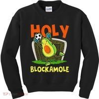 Holy Blockamole Soccer Blocker Funny Avocado Goalie Kids Sweatshirt thumb 0