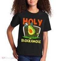 Holy Blockamole Soccer Blocker Funny Avocado Goalie Kids T-Shirt thumb 2