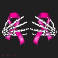 Halloween Boob Skeleton Hand On Breast Cancer Ribbon Women's Sweatshirt thumb 2