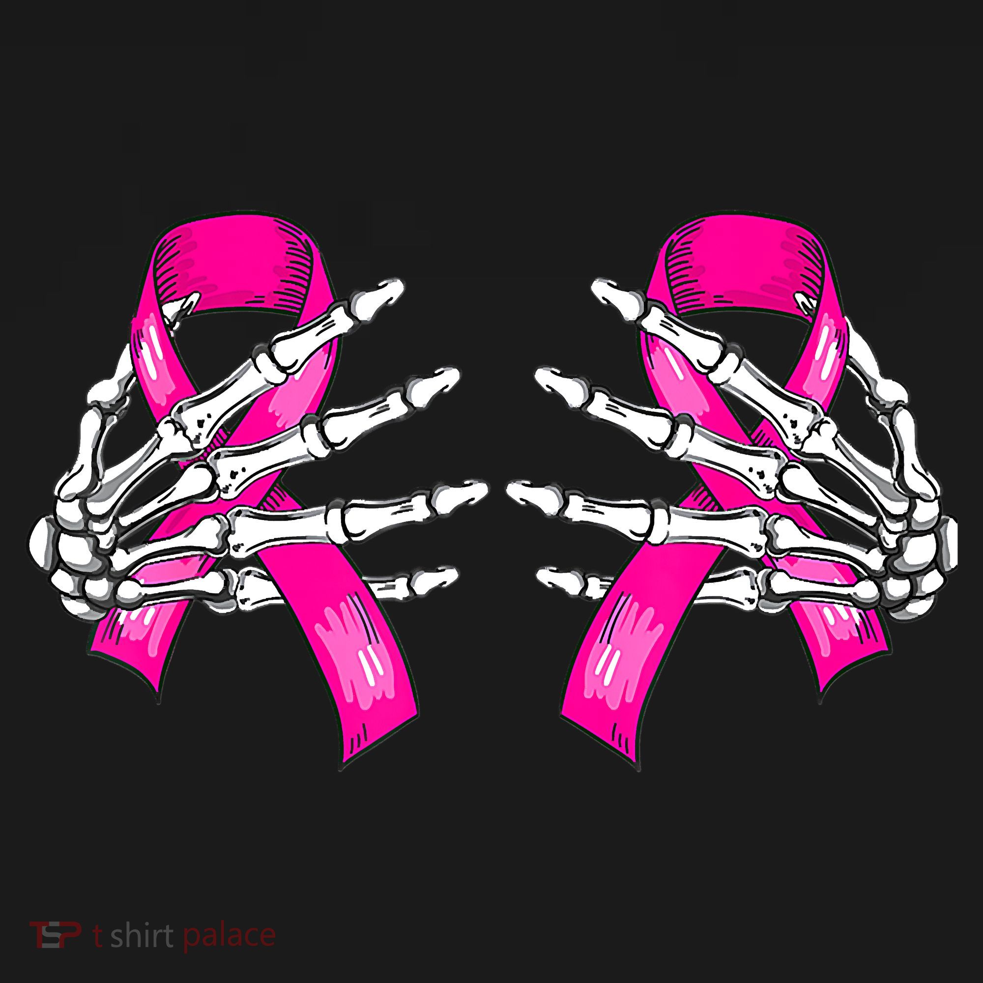 Halloween Boob Skeleton Hand On Breast Cancer Ribbon Women's Hoodie