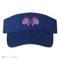Halloween Boob Skeleton Hand On Breast Cancer Ribbon Visor thumb 0