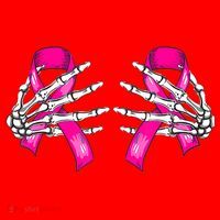 Halloween Boob Skeleton Hand On Breast Cancer Ribbon Santa Hat thumb 1