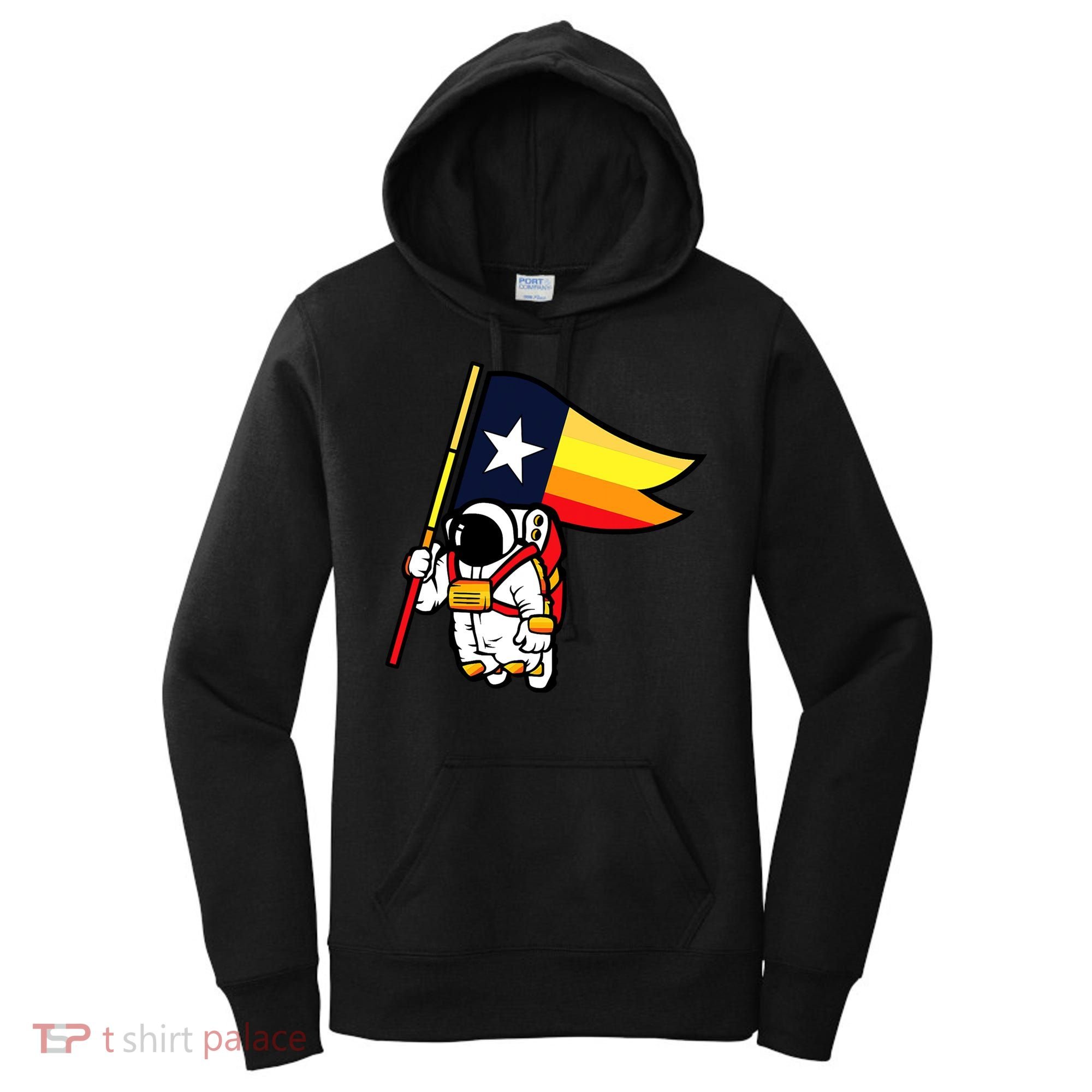 Houston Baseball Space City Astronaut Texas Flag Women's Hoodie
