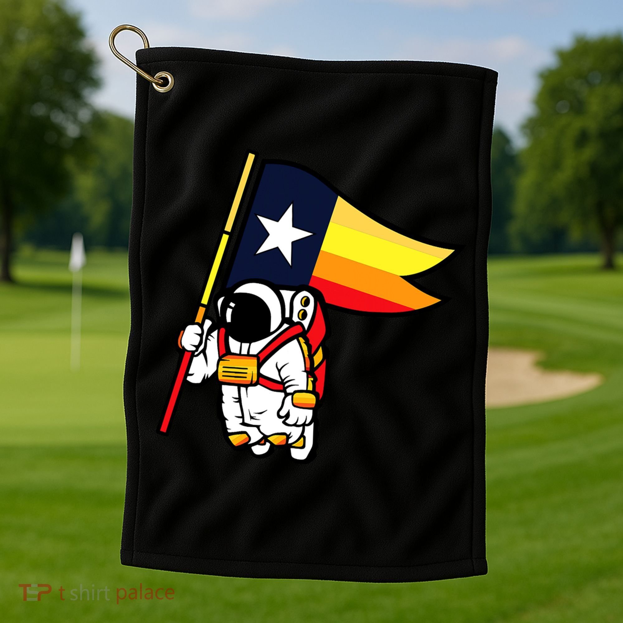 Houston Baseball Space City Astronaut Texas Flag Golf Towel