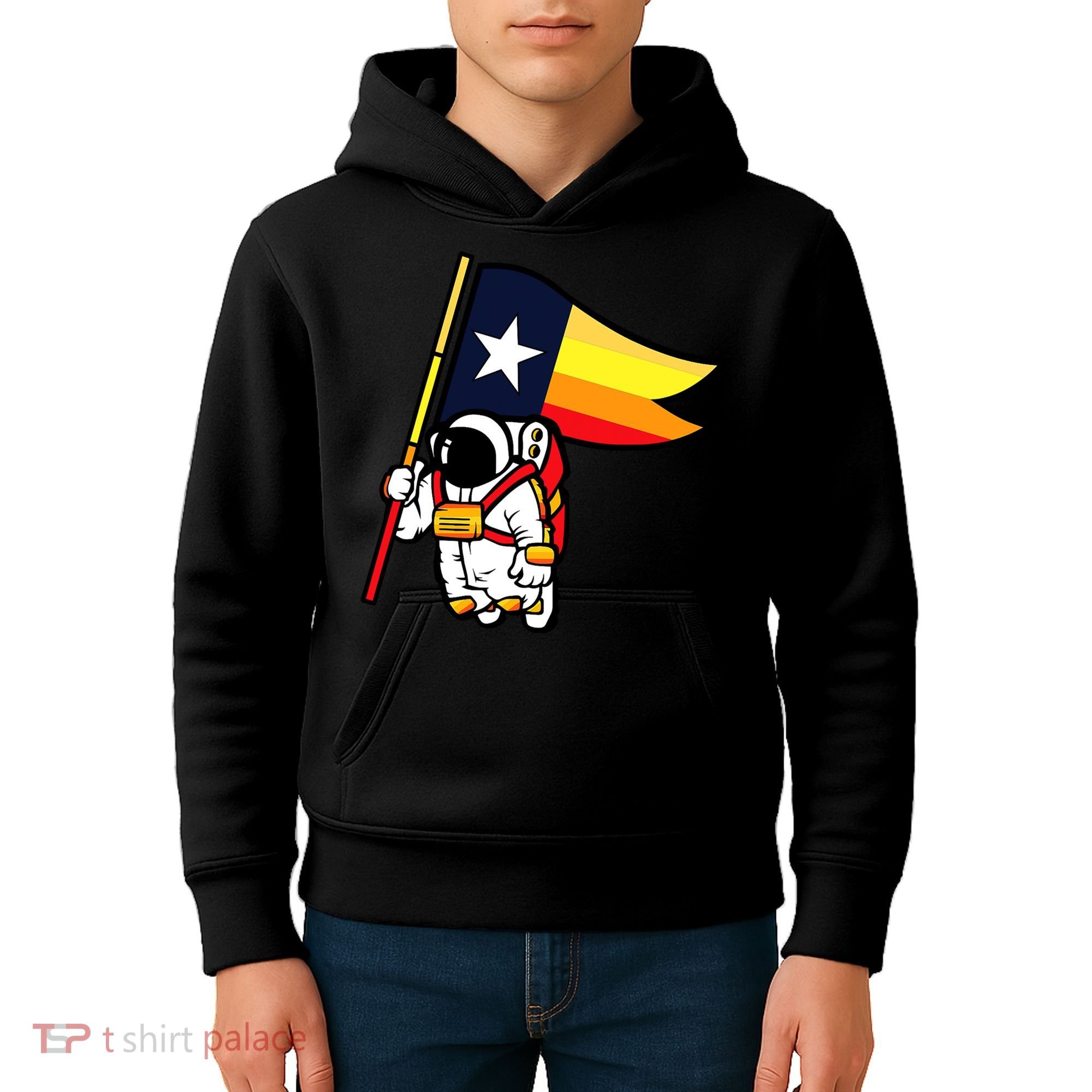 Houston Baseball Space City Astronaut Texas Flag Kids Hoodie