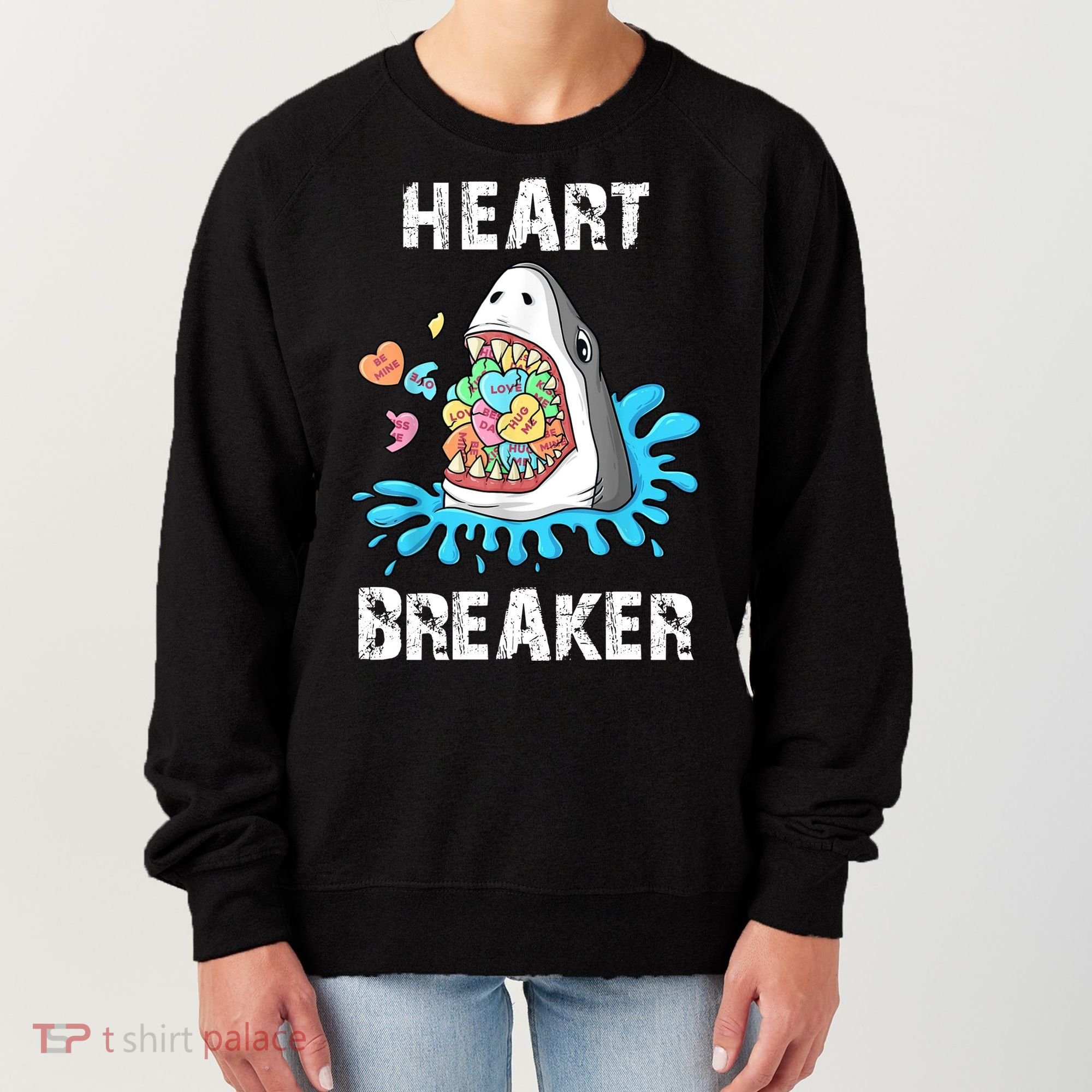 Heart Breaker Shark Funny Valentines Day Women's Sweatshirt