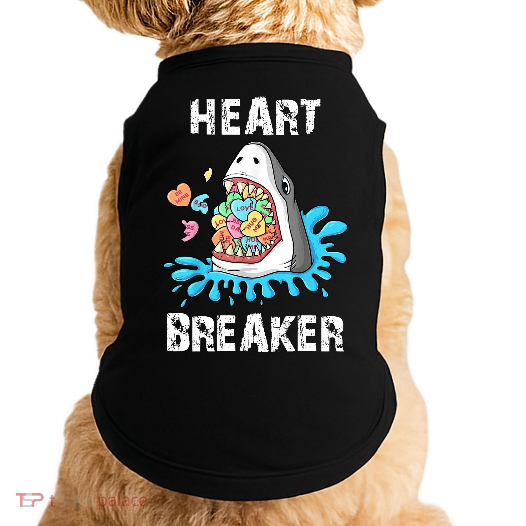 Heart Breaker Shark Funny Valentines Day Doggie Tank