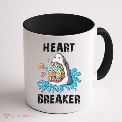 Heart Breaker Shark Funny Valentines Day Coffee Mug back