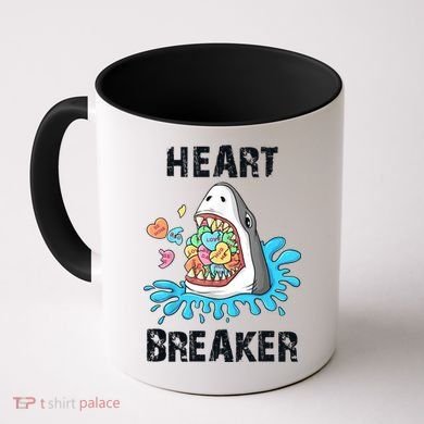 Heart Breaker Shark Funny Valentines Day Coffee Mug