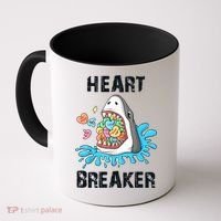 Heart Breaker Shark Funny Valentines Day Coffee Mug thumb 0