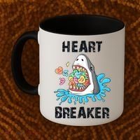 Heart Breaker Shark Funny Valentines Day Coffee Mug thumb 2