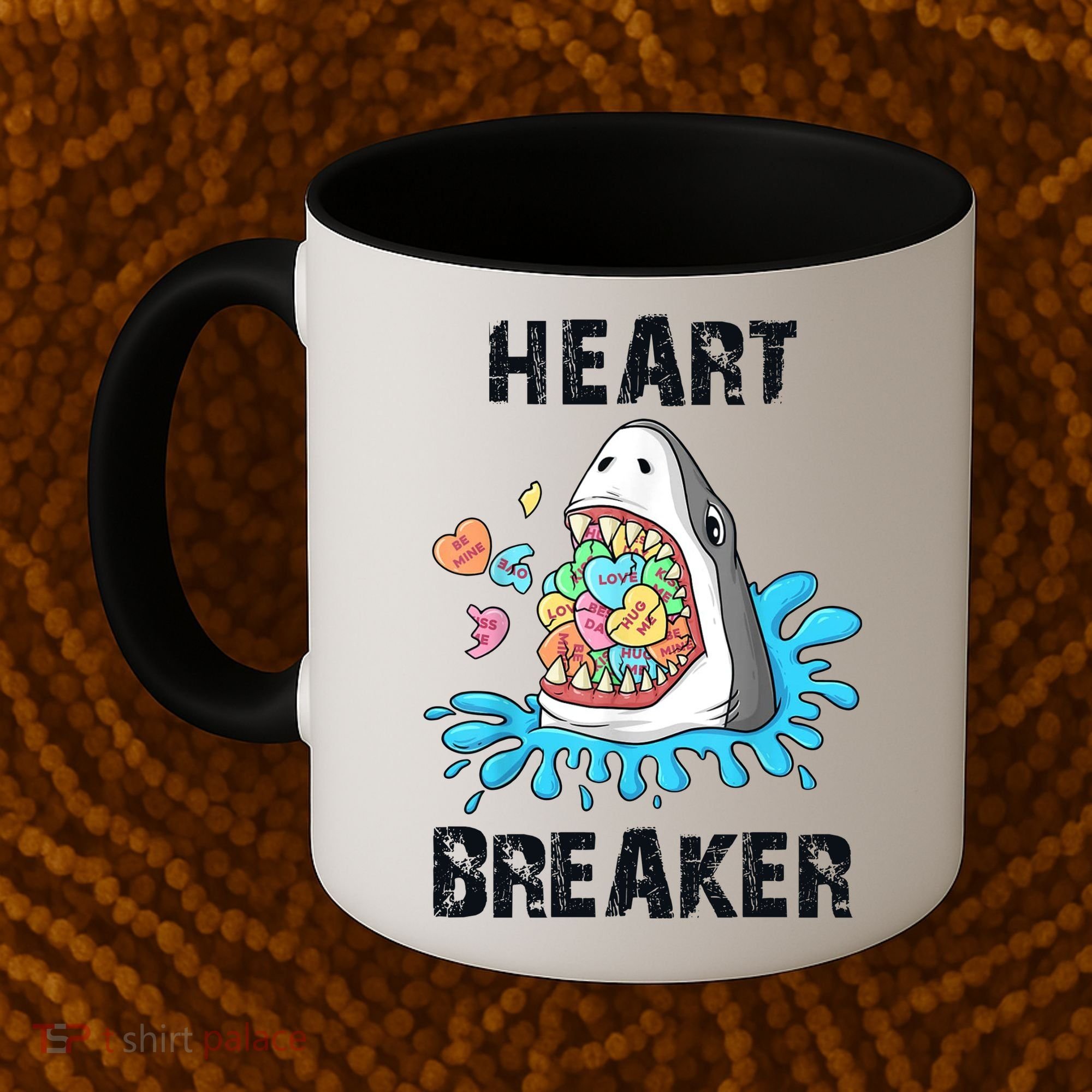 Heart Breaker Shark Funny Valentines Day Coffee Mug