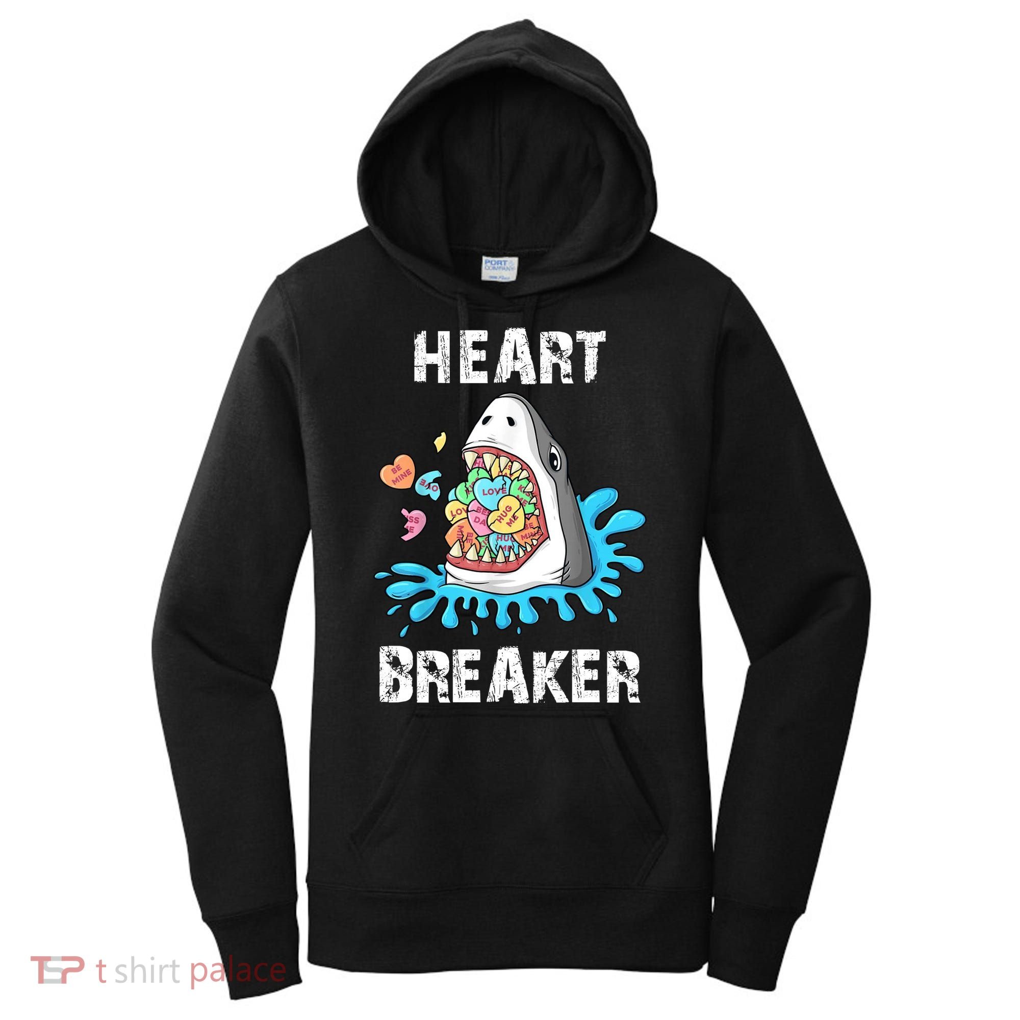 Heart Breaker Shark Funny Valentines Day Women's Hoodie