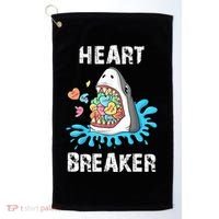 Heart Breaker Shark Funny Valentines Day Golf Towel thumb 0