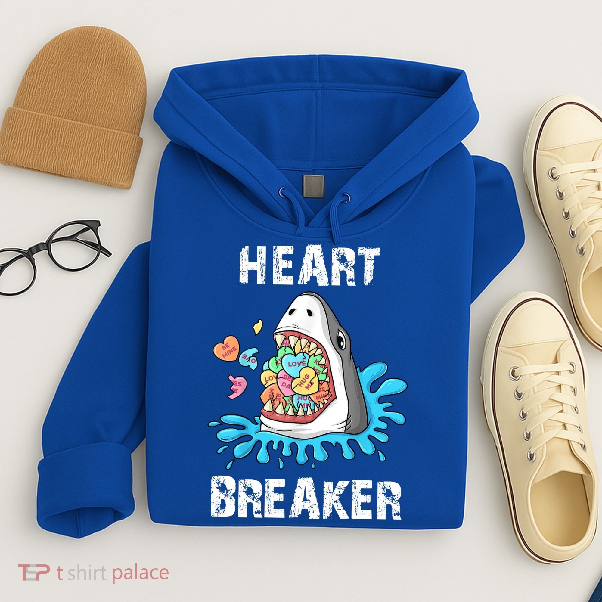 Heart Breaker Shark Funny Valentines Day Hoodie