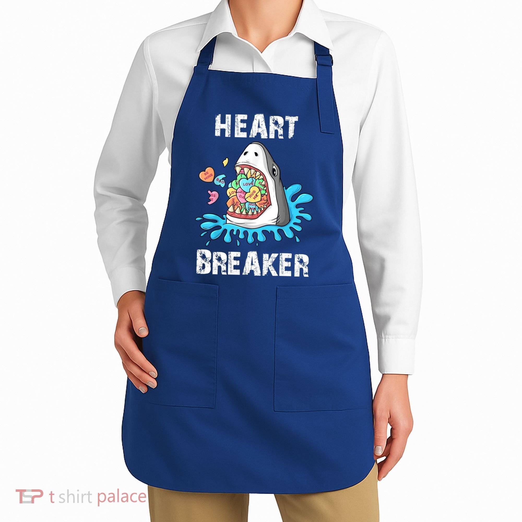 Heart Breaker Shark Funny Valentines Day Apron