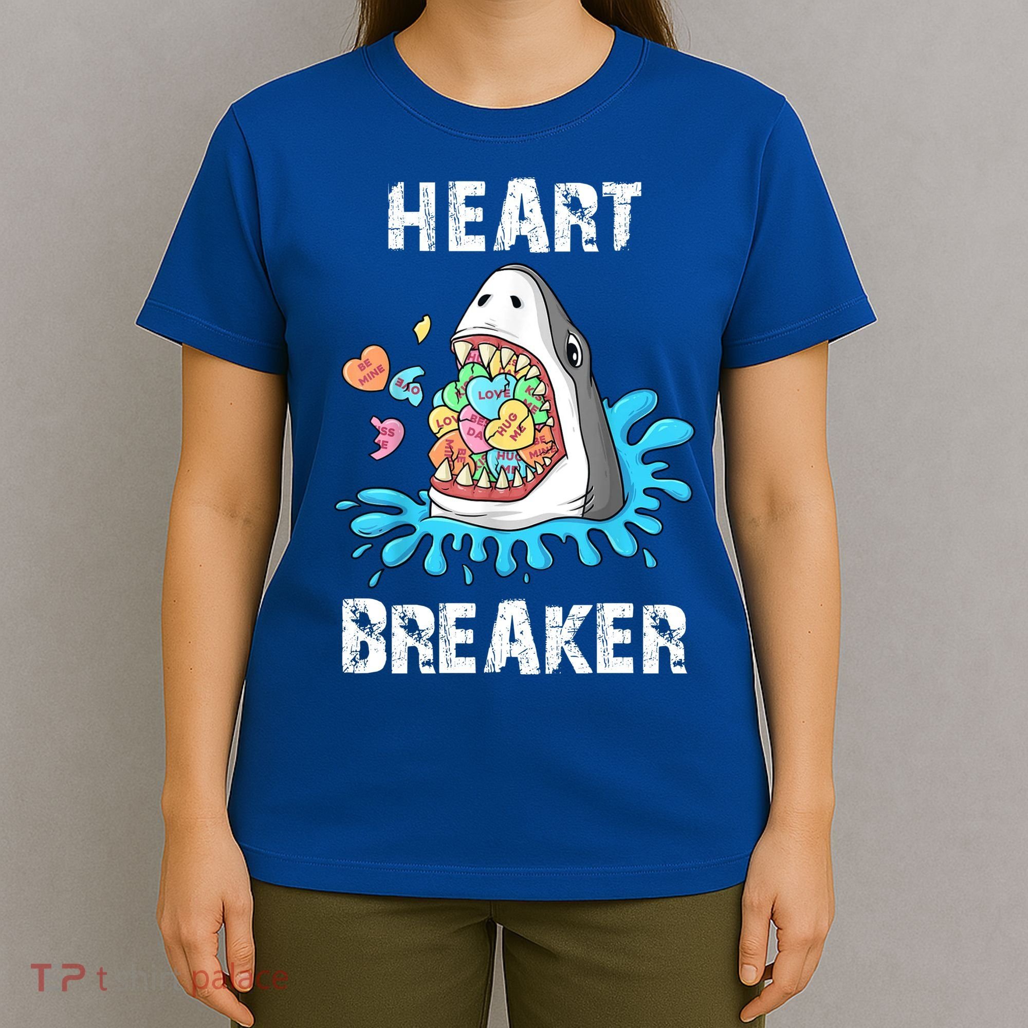Heart Breaker Shark Funny Valentines Day T-Shirt