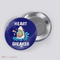 Heart Breaker Shark Funny Valentines Day Button thumb 0