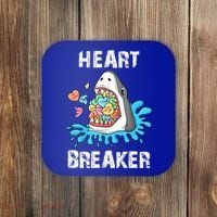 Heart Breaker Shark Funny Valentines Day Coaster thumb 0