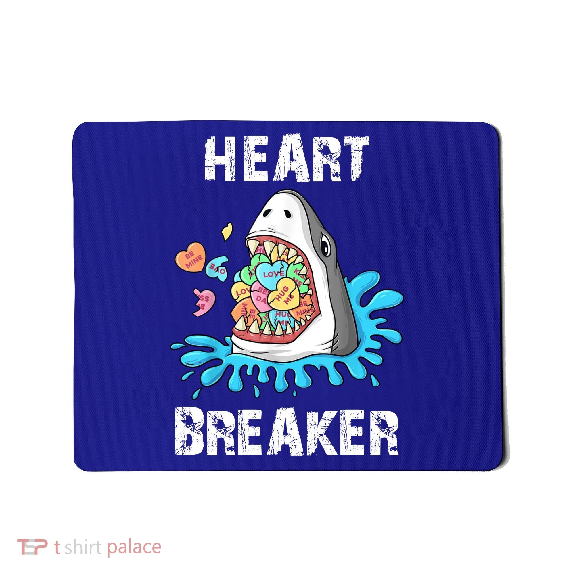 Heart Breaker Shark Funny Valentines Day Mousepad