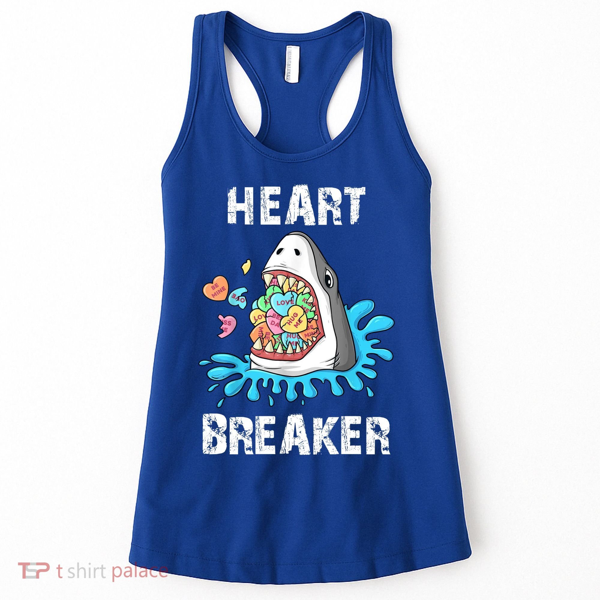Heart Breaker Shark Funny Valentines Day Women's Tank Top