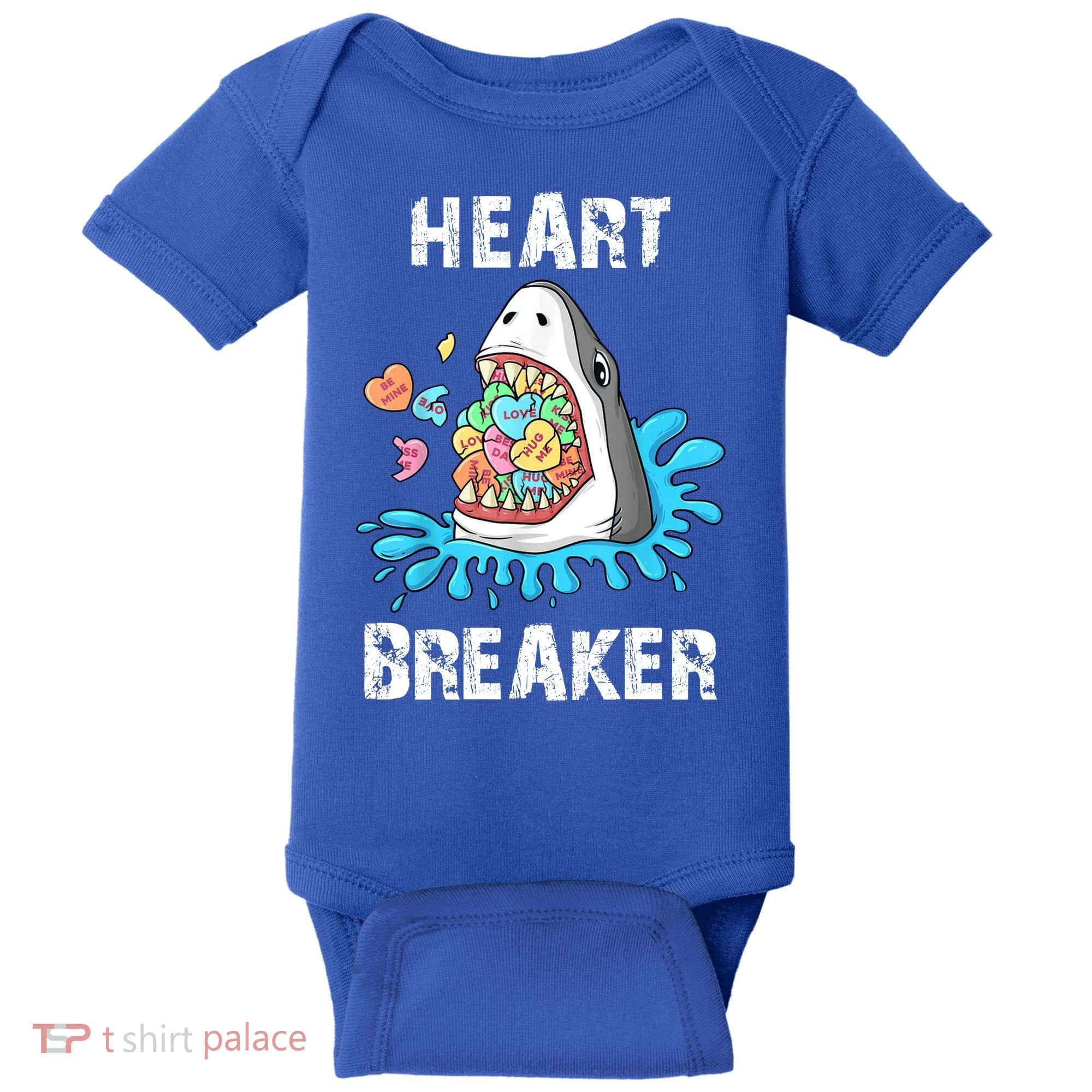Heart Breaker Shark Funny Valentines Day Baby Bodysuit