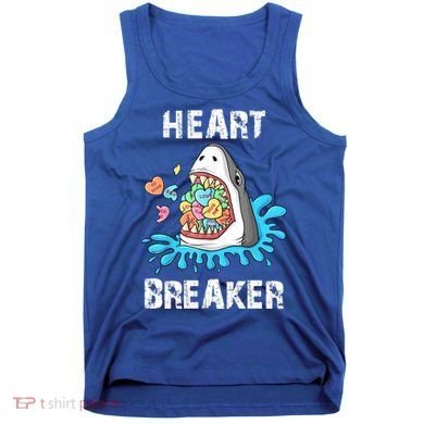 Heart Breaker Shark Funny Valentines Day Tank Top