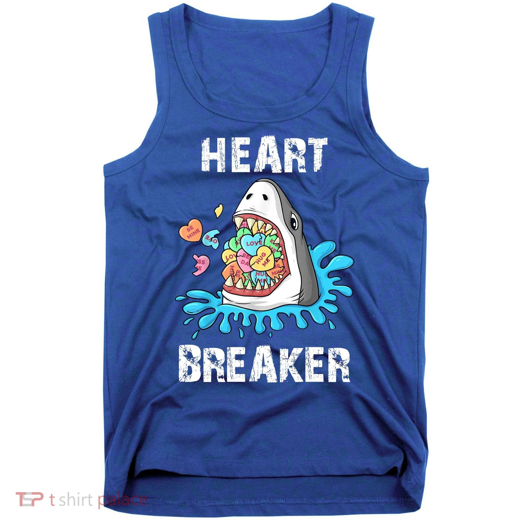 Heart Breaker Shark Funny Valentines Day Tank Top