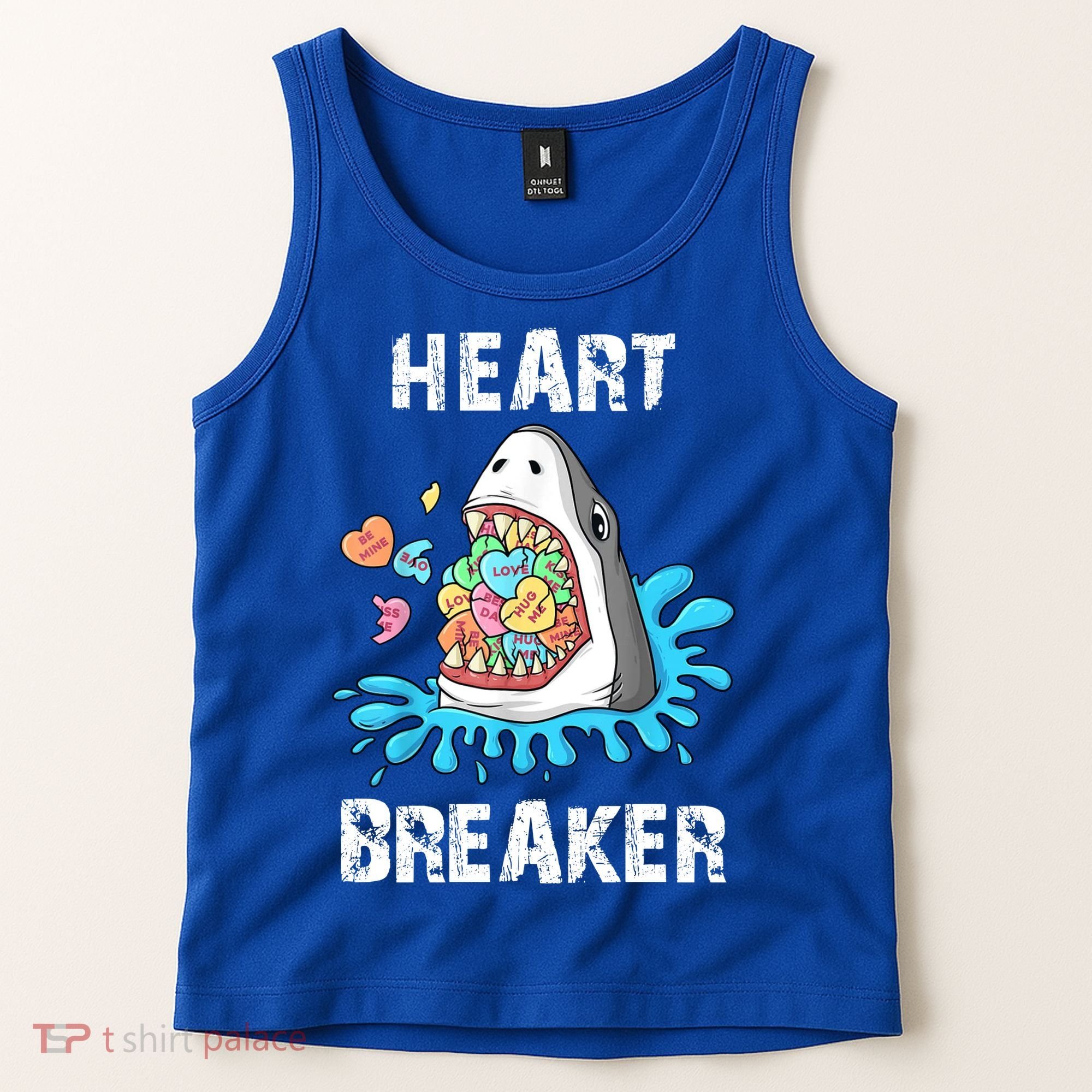 Heart Breaker Shark Funny Valentines Day Tank Top
