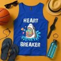 Heart Breaker Shark Funny Valentines Day Tank Top thumb 4