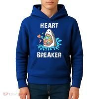 Heart Breaker Shark Funny Valentines Day Kids Hoodie thumb 4