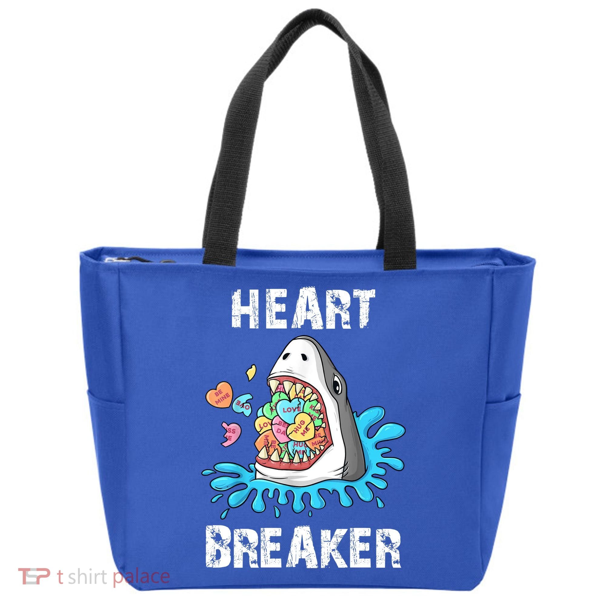 Heart Breaker Shark Funny Valentines Day Tote Bag