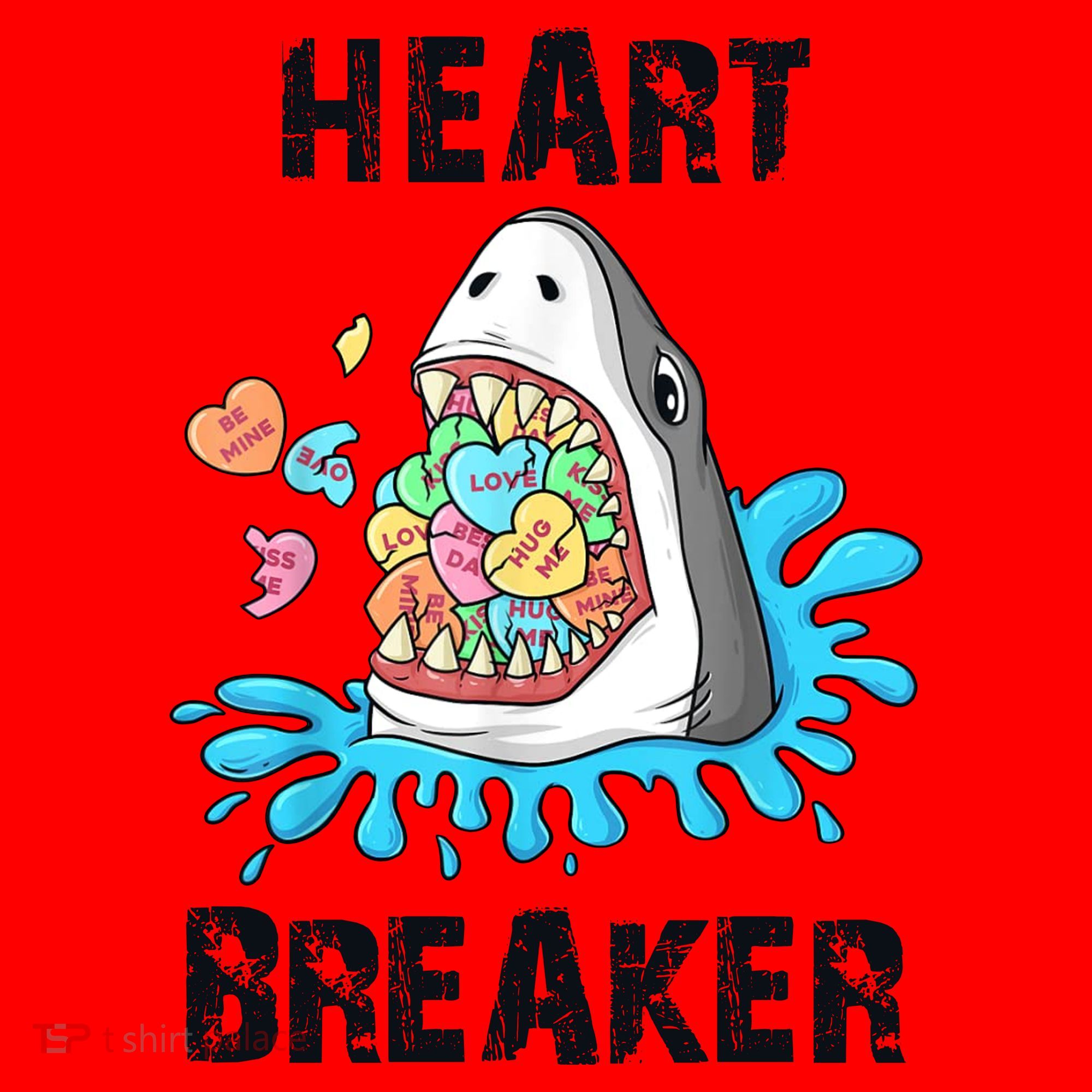 Heart Breaker Shark Funny Valentines Day Santa Hat
