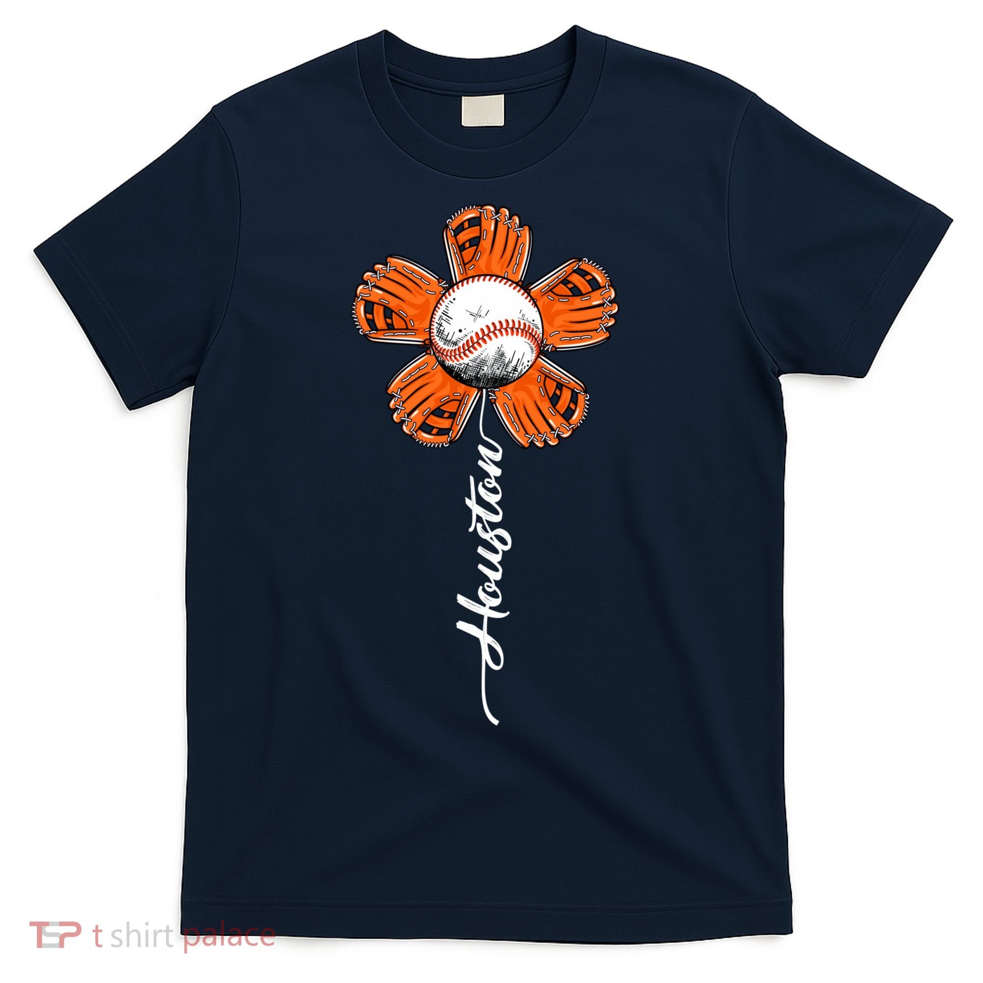 Houston Baseball Souvenir Colorful Flower Tee I Love Houston Women T-Shirt
