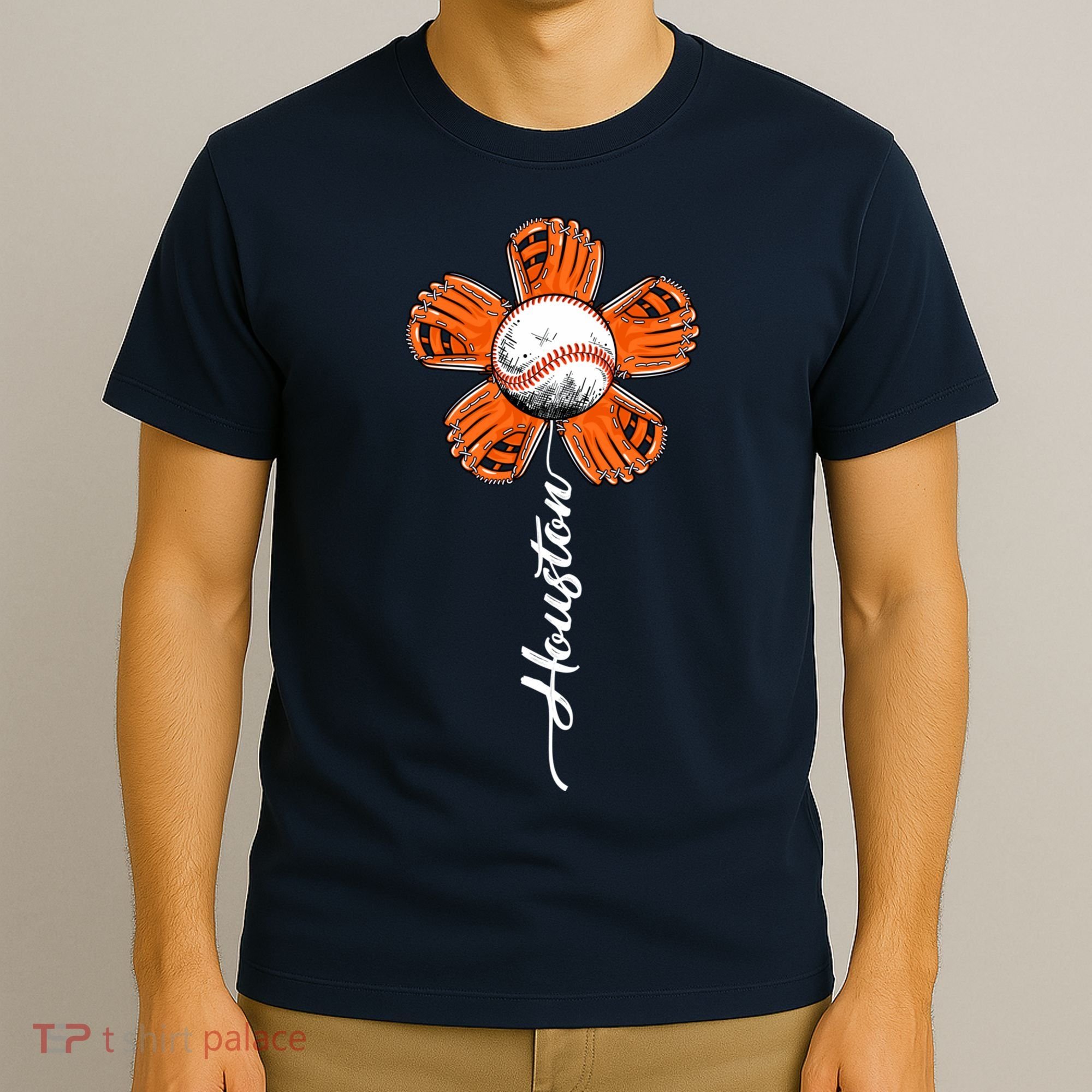 Houston Baseball Souvenir Colorful Flower Tee I Love Houston Women T-Shirt