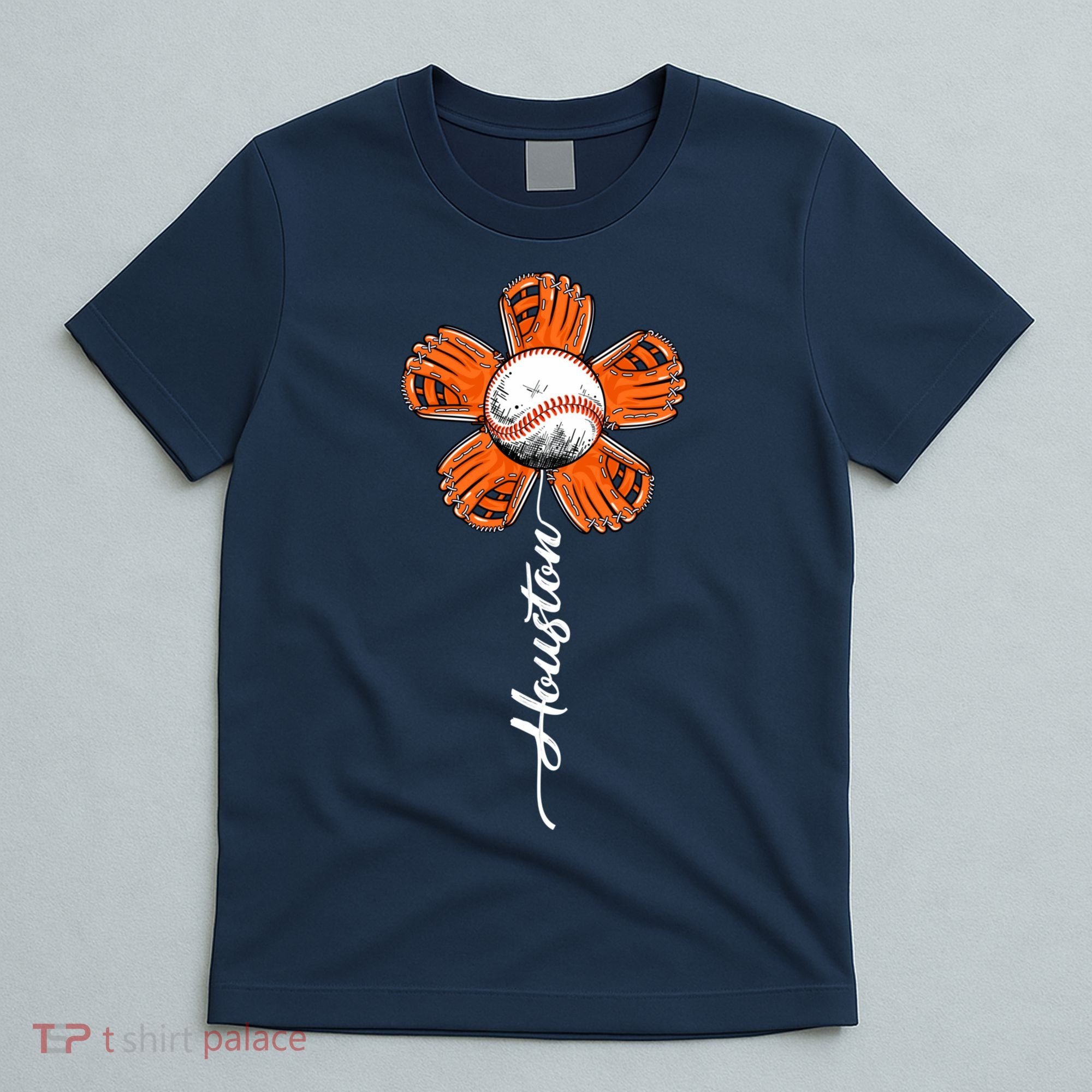 Houston Baseball Souvenir Colorful Flower Tee I Love Houston Women T-Shirt