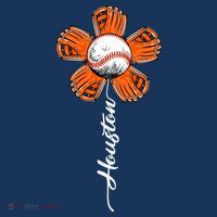 Houston Baseball Souvenir Colorful Flower Tee I Love Houston Women T-Shirt thumb 7