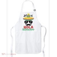 Hola Bitchachos Sombrero Sunglasses And Mustache Cinco De Mayo Mexico Vacation Apron thumb 0