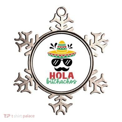 Hola Bitchachos Sombrero Sunglasses And Mustache Cinco De Mayo Mexico Vacation Ornament