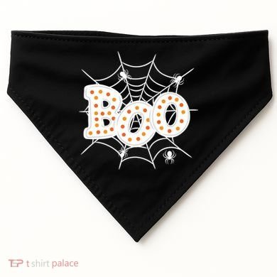 Halloween Boo Spider Web Spooky Season USA-Made Doggie Bandana