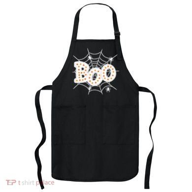 Halloween Boo Spider Web Spooky Season Apron