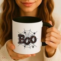 Halloween Boo Spider Web Spooky Season Coffee Mug thumb 3