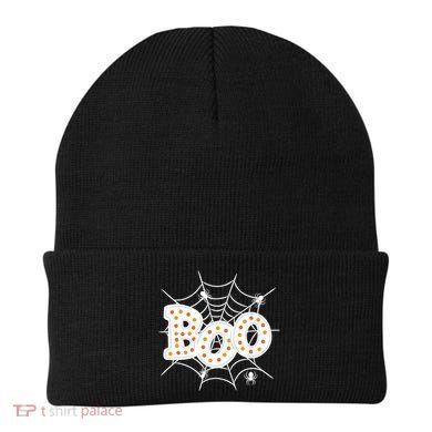 Halloween Boo Spider Web Spooky Season Beanie