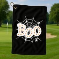 Halloween Boo Spider Web Spooky Season Golf Towel thumb 1