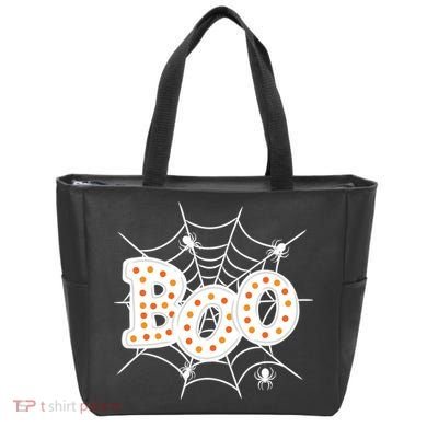Halloween Boo Spider Web Spooky Season Tote Bag