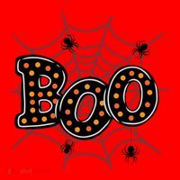 Halloween Boo Spider Web Spooky Season Santa Hat thumb 1
