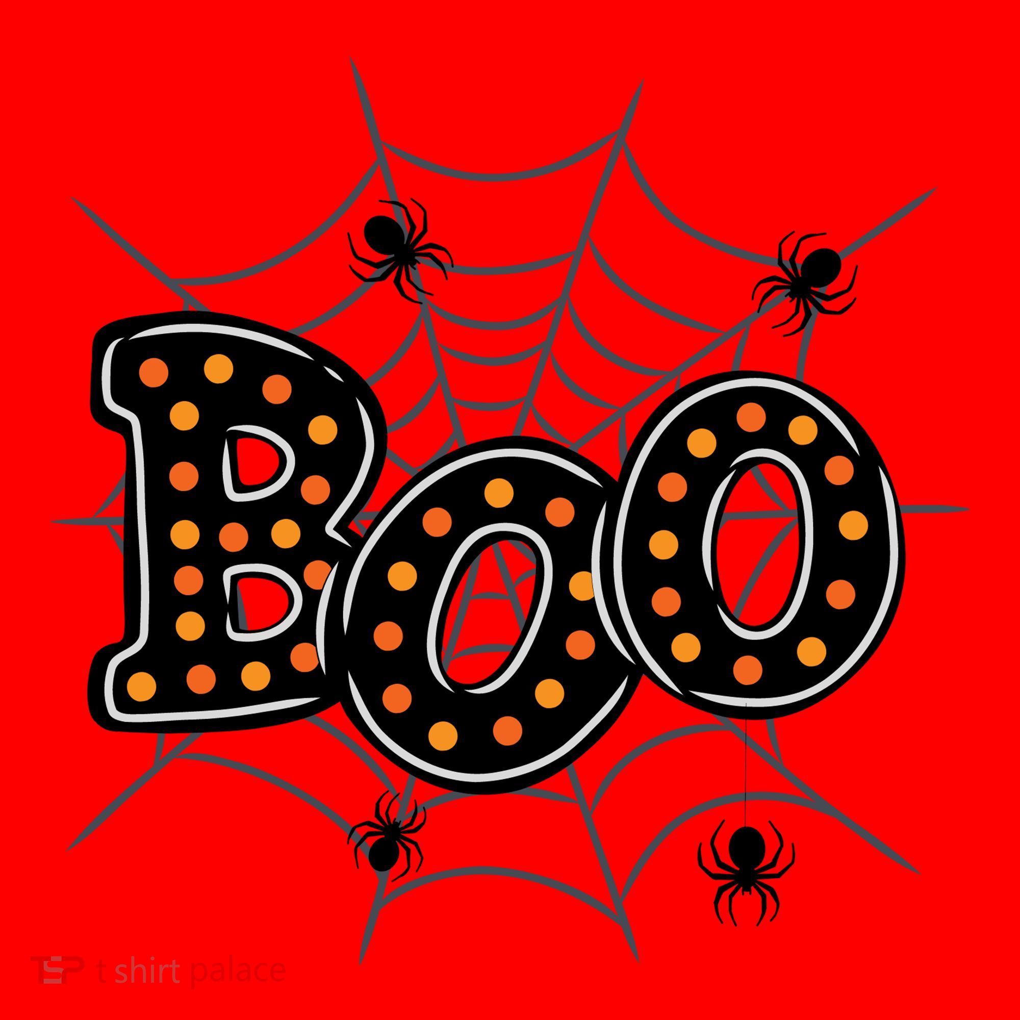 Halloween Boo Spider Web Spooky Season Santa Hat